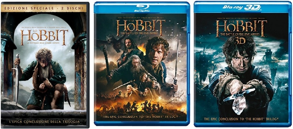 Locandina italiana DVD e BLU RAY Lo Hobbit - La battaglia delle Cinque Armate 